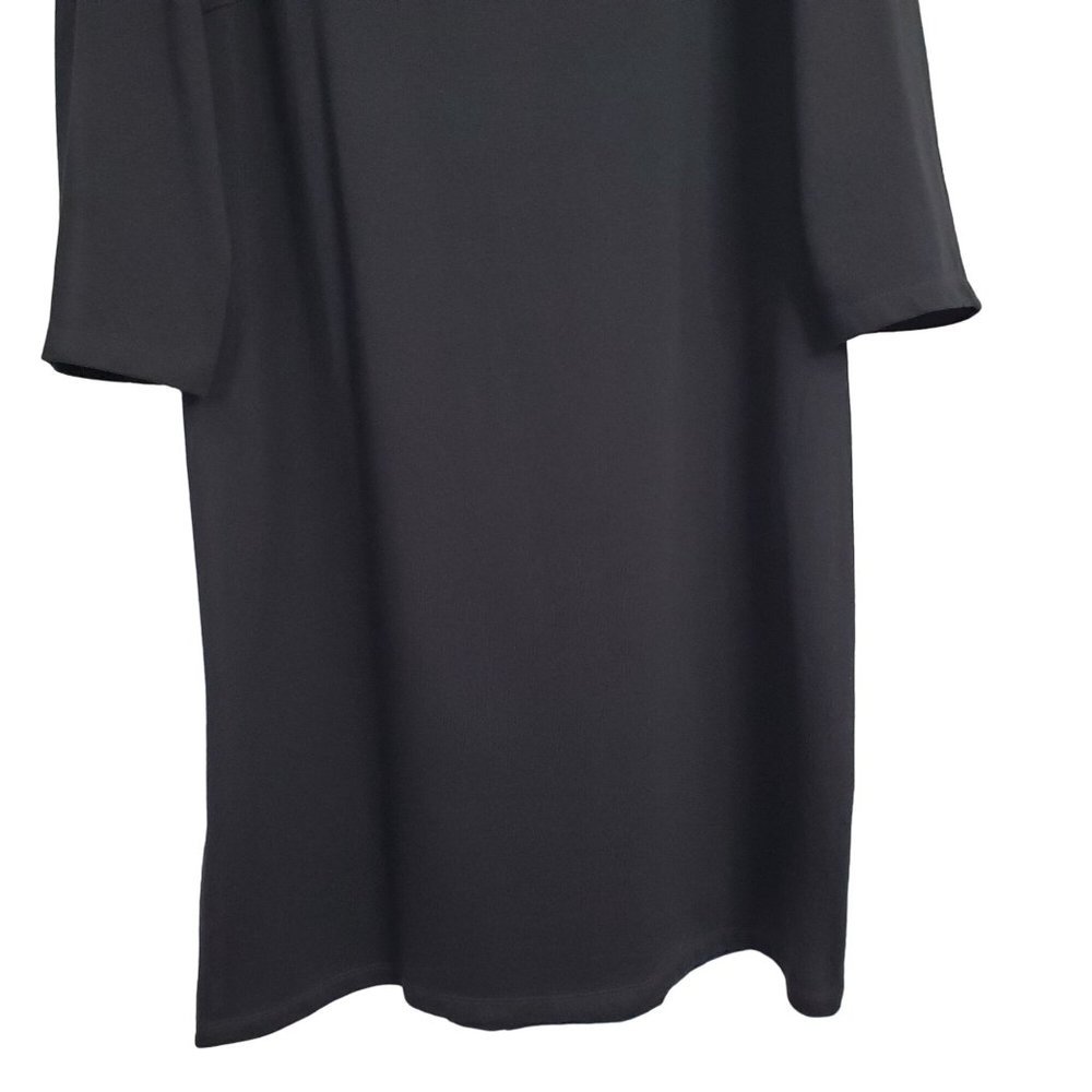 Old Navy NWT Sz 2X Plus Dress Ponte Knit 3/4 Sleeve Scoop Midi Minimalist Black - Picture 6 of 13